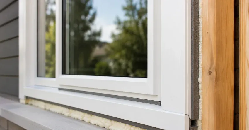 technician installing fiberglass window frame in Wasaga Beach home