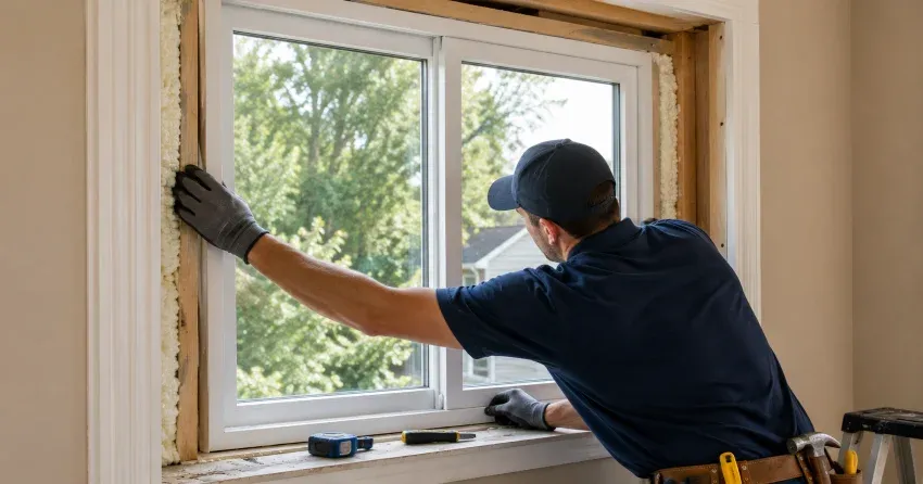 close-up of Low-E glass coating on an insulated window Shoreline Point, Wasaga Beach