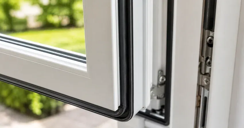 casement window cranked fully open in a Georgian Sands, Wasaga Beach home