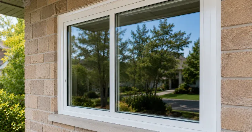 technician installing new insulated glass unit in window frame in New England Village, Wasaga Beach