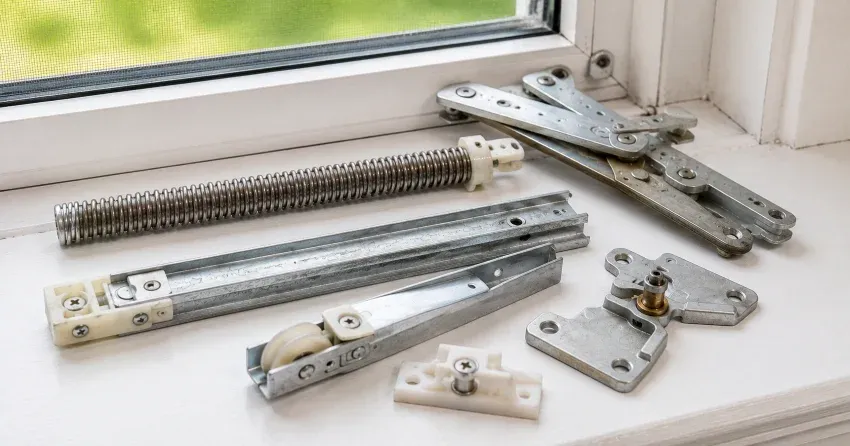 technician adjusting window sash alignment in Wasaga Beach home