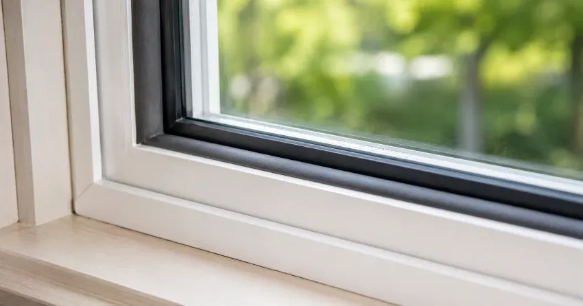 technician inspecting window weatherstripping for drafty window repair Wasaga Beach