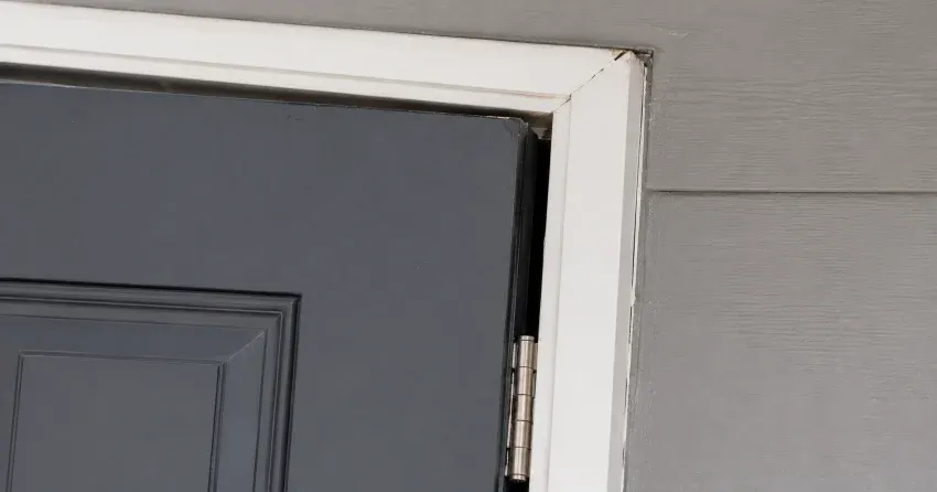 technician tightening a loose door hinge in County Meadows, Wasaga Beach